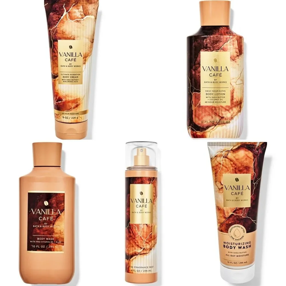 Bath & Body Works Vanilla Café 5 Piece Body Care Set NEW RARE